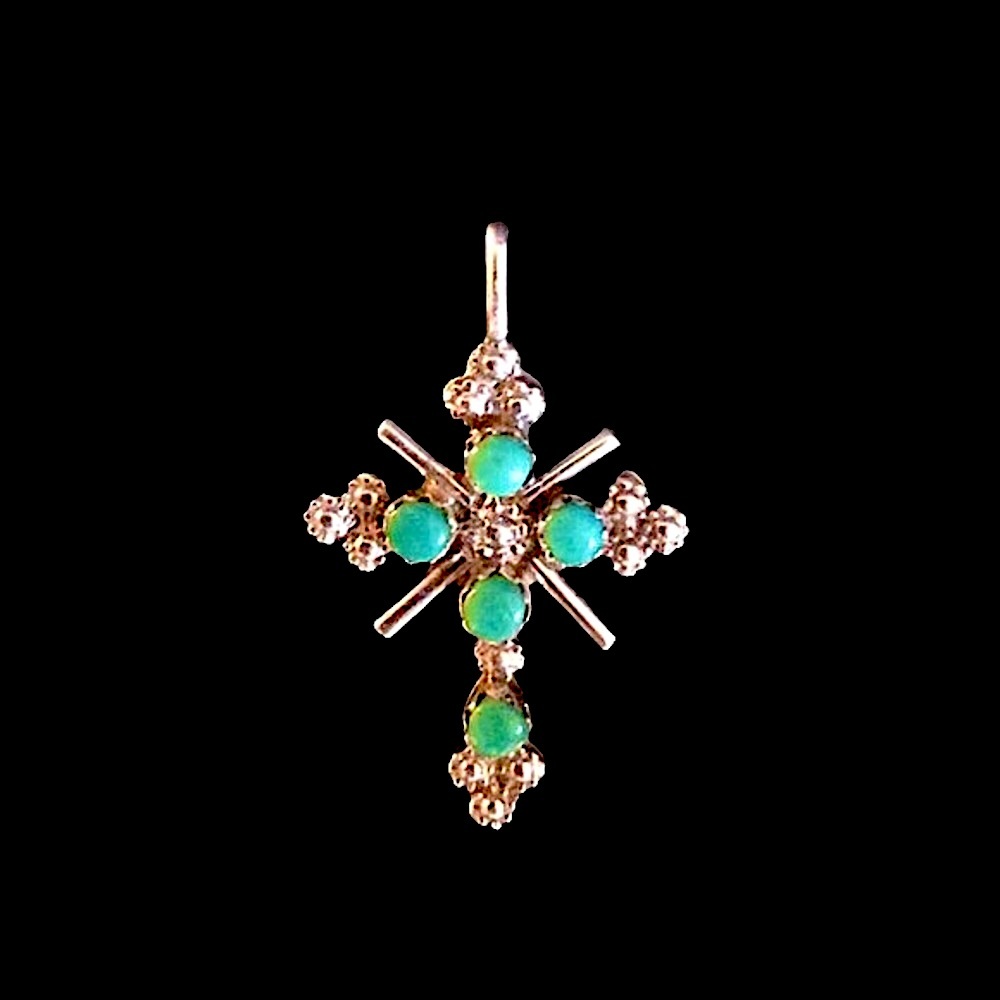 Cross Pendant Turquoise Sterling Silver 925